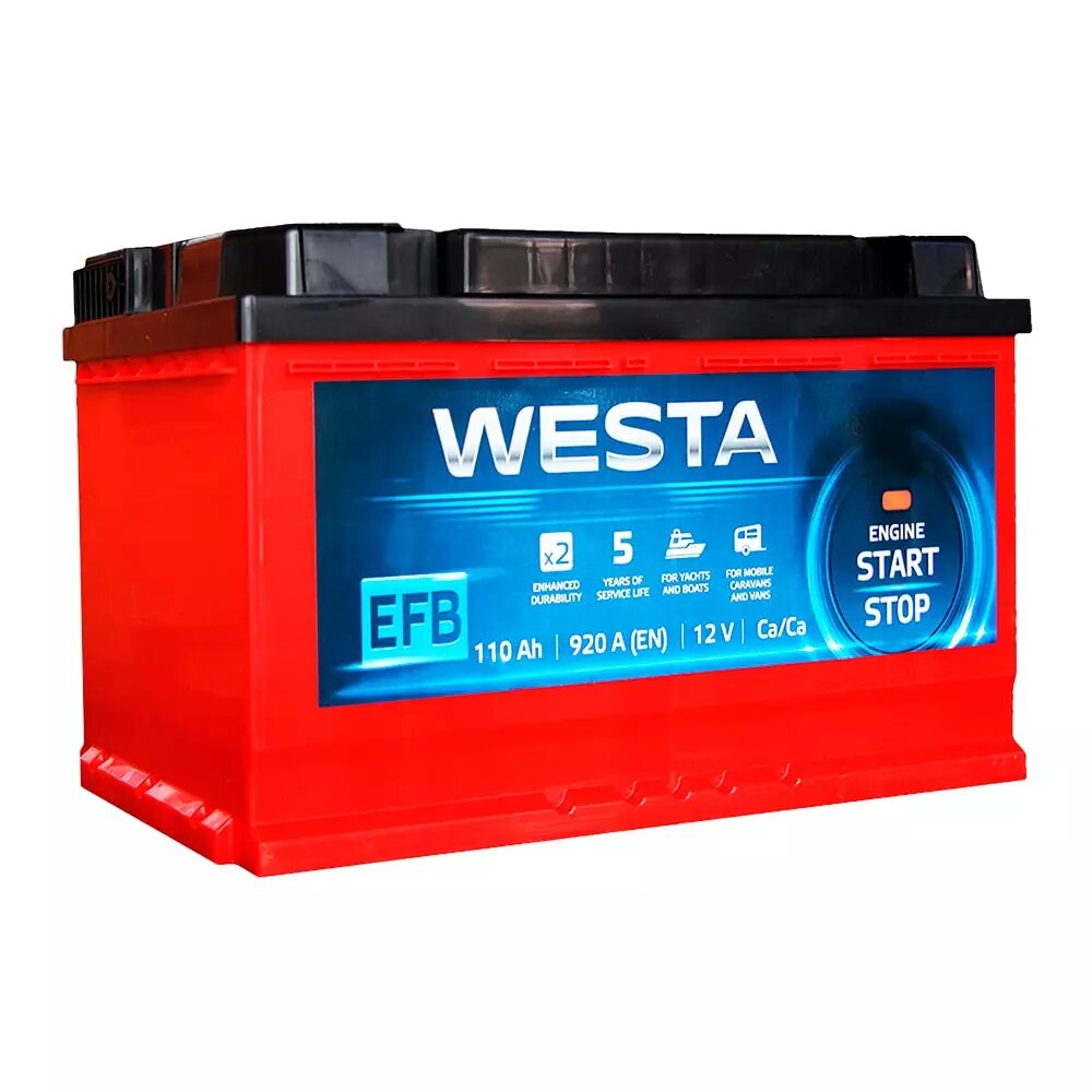 Автомобільний акумулятор WESTA 6CT-110Ah EFB Start-Stop RED АзЕ (WEFB110)